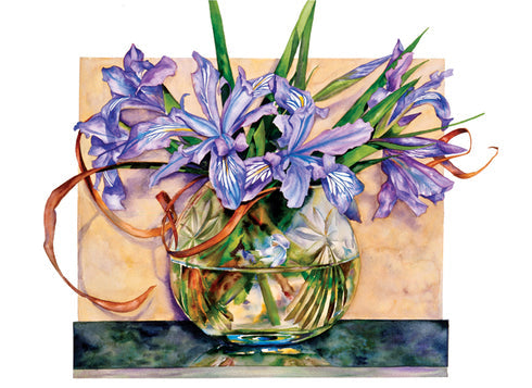 Wild Iris in Bowl Blank Greeting Card (D) [2380BL]