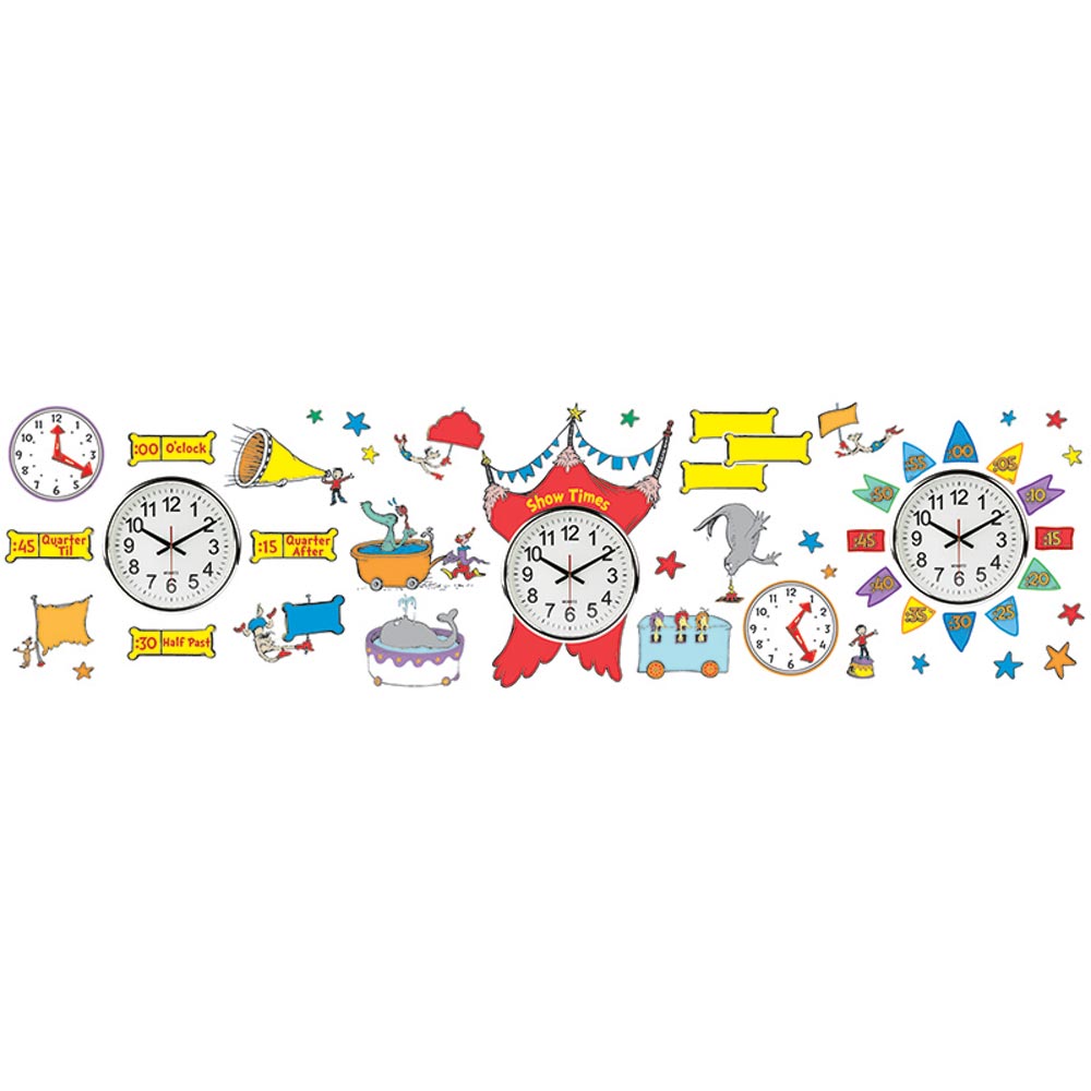 Dr Seuss - If I Ran The Circus Telling Time Bulletin Board Set [P847156]