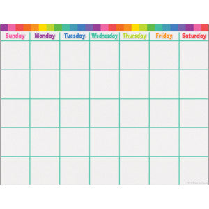 Colorful Calendar Write-On/Wipe-Off Chart 17x22 [TCR7494]