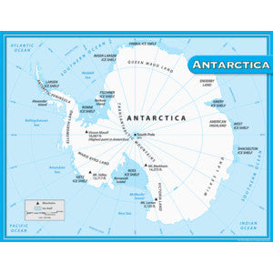 Antarctica Map Chart 17x22 [TCR7651]
