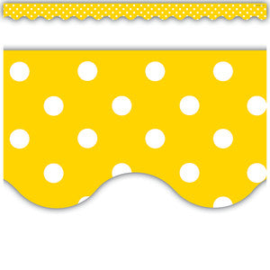 Yellow Polka Dots Scalloped Border Trim [TCR4668]
