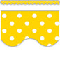 Yellow Polka Dots Scalloped Border Trim [TCR4668]