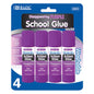 BAZIC 8g / 0.28 Oz. Small Washable Purple Glue Stick (4/Pack) [2023]