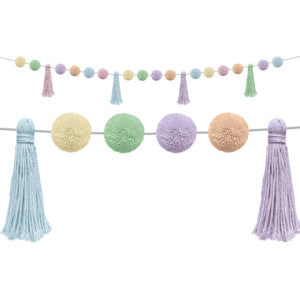 Pastel Pop Pom-Poms and Tassels Garland [TCR9207]