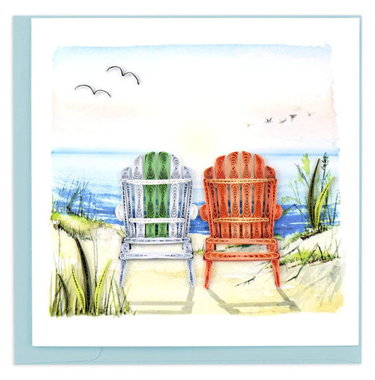 Quilled Beach Adirondack Chairs Greeting Card [BL1272]