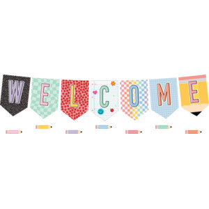 Cool for School Pennants Welcome Bulletin Board [TCR9301]