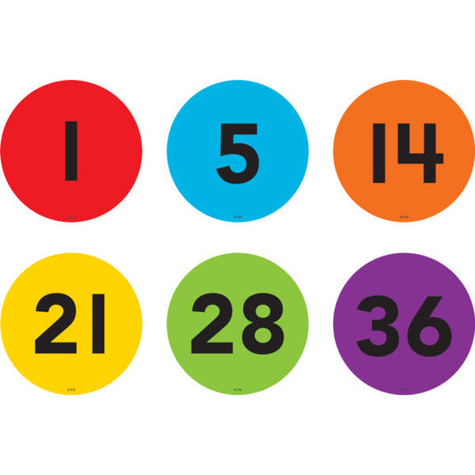 Spot On Floor Markers Numbers 1-36 - 4" [TCR77512]