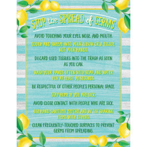 Lemon Zest Stop the Spread of Germs Chart 17x22 [TCR7505]