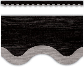 Modern Farmhouse Black with Gray Scalloped Border Trim [TCR8516]