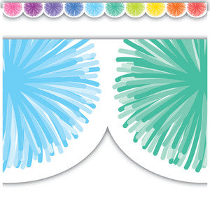 Colorful Poms Scalloped Die-Cut Border Trim [TCR6919]