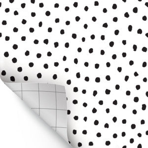 Black Painted Dots Peel and Stick Decorative Paper [TCR70002]