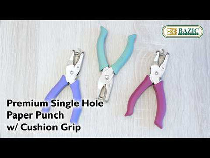 Single Hole Paper Punch, 5-Sheet, Cushion Grip