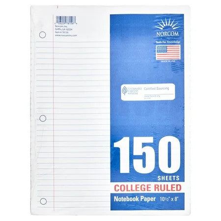 Norcom College Ruled Filler Paper 150 Count [78156]