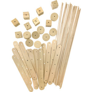 STEM Basics: Wood Construction Kit - 66 count [TCR20950]