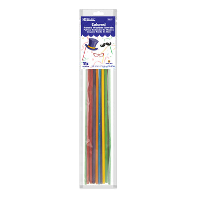 Wooden Dowel Round Multi-Colored 3/16" x 12" (15/Bag) [6811]