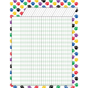 Colorful Paw Prints Incentive Chart 17x22 [TCR7622]