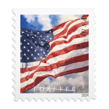 USPS Forever Stamps Book - 2024 Flag Forever Stamps Sheets Booklets