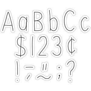 Black on White Hand Drawn 4" Letters Combo Pack [TCR6623]