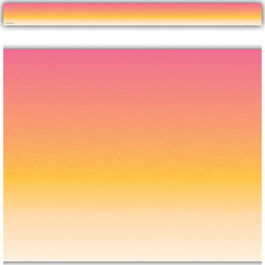 Pink and Orange Color Wash Straight Border Trim [TCR3933]