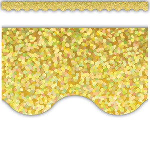 Yellow Sparkle Scalloped Border Trim [TCR8768]