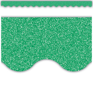 Green Glitz Scalloped Border Trim [TCR77024]