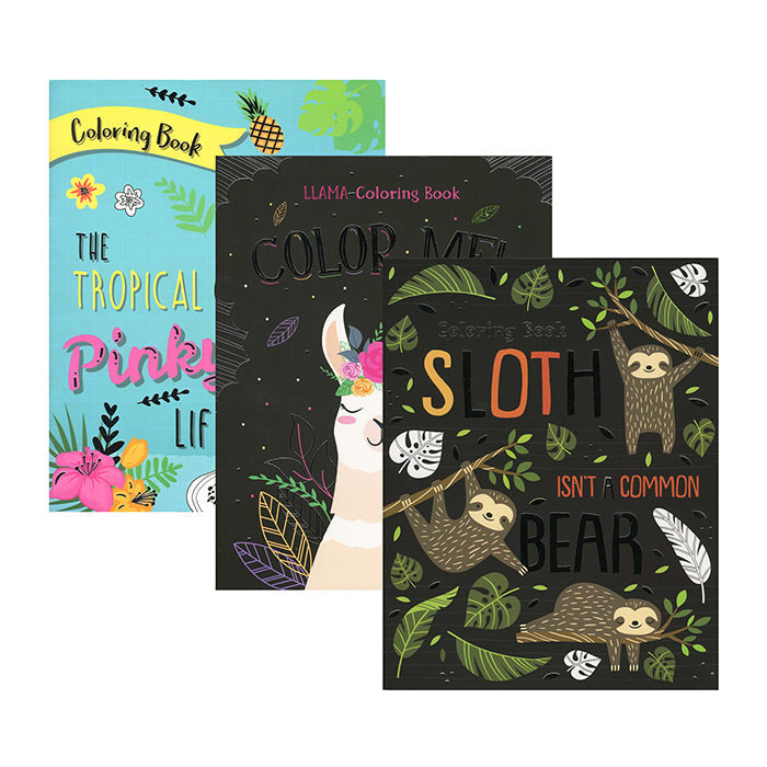 Sloth, Llama, Flamingo Foil Coloring Book [70375]