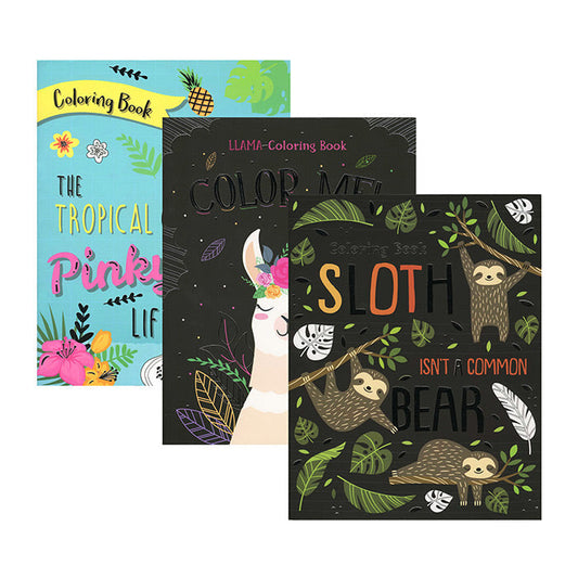Sloth, Llama, Flamingo Foil Coloring Book [70375]
