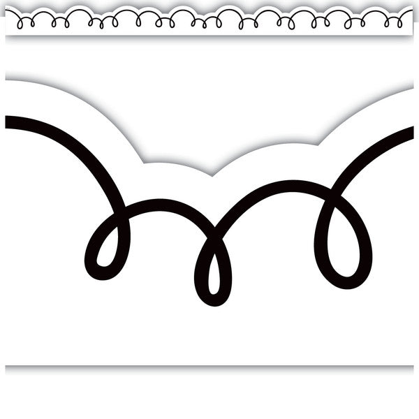 White with Black Squiggles Die-Cut Border Trim [TCR6809]