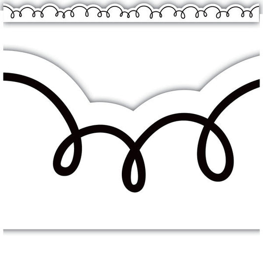 White with Black Squiggles Die-Cut Border Trim [TCR6809]