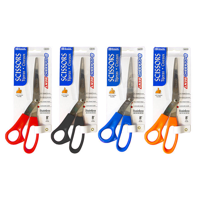 BAZIC 8" Classic Left Handed Bent Stainless Steel Scissors [4439]