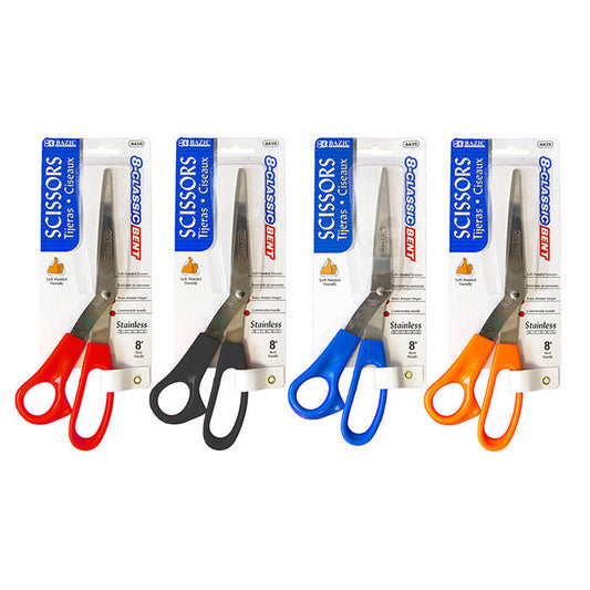 BAZIC 8" Classic Left Handed Bent Stainless Steel Scissors [4439]