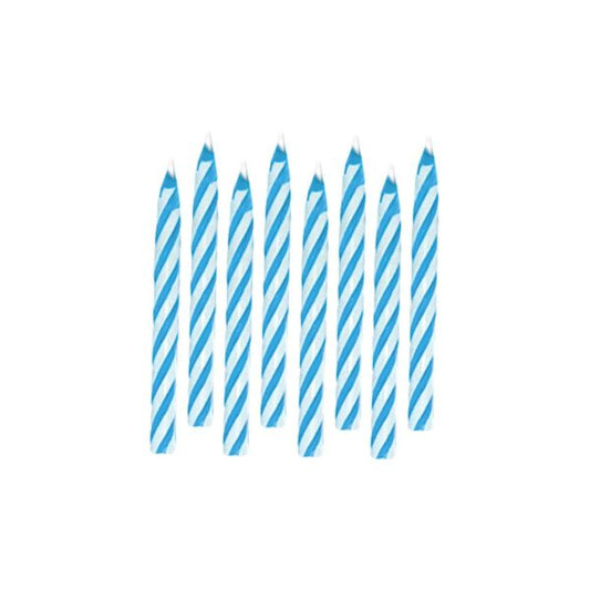 Candy Stripe Blue and White Birthday Candles 24 Pack [17105.01]