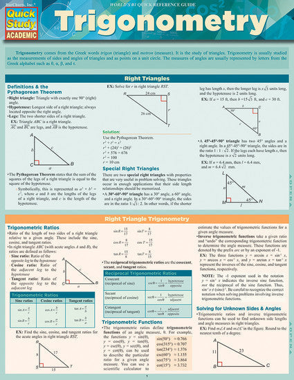 QuickStudy | Trigonometry Laminated Study Guide [233220]