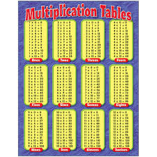 MULTIPLICATION TABLES Learning Chart 17x22 [T38174]