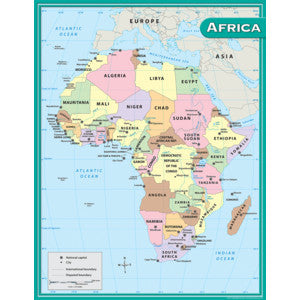Africa Map Chart 17x22 [TCR7650]