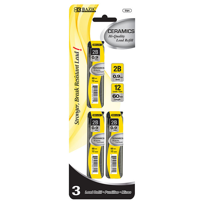BAZIC 12 ct. 0.9 mm Ceramics High-Quality Mechanical Pencil Leads (3/Pack) [791]