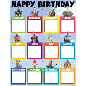 Go Wild Animals Happy Birthday Chart 17x22 [TCR7388]
