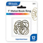 BAZIC 1" Metal Book Rings (12/Pack), 1-Pack [211]