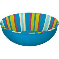 Summer Stripe Party Time  Large Formed Bowl - FINAL SALE [1PDE7407]