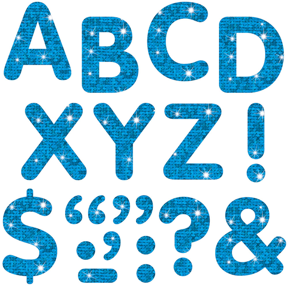 Blue Sparkle 2-Inch Letters & Marks STICK-EZE Stick-On Letters [T78302]