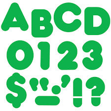 Green 4-Inch Casual Uppercase Ready Letters [T458]