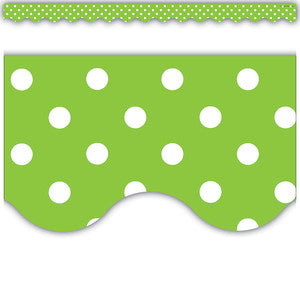 Lime Polka Dots Scalloped Border [TCR4669]