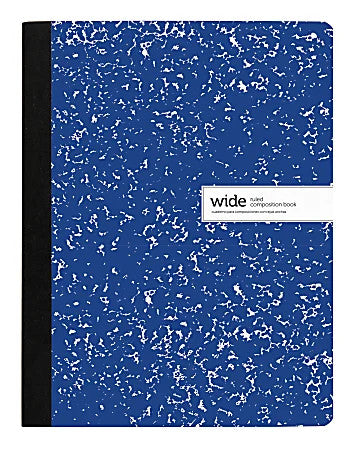 Office Depot Brand Composition Book, 7-1/2" x 9-3/4", Wide Ruled, 100 Sheets, Blue [6901441]