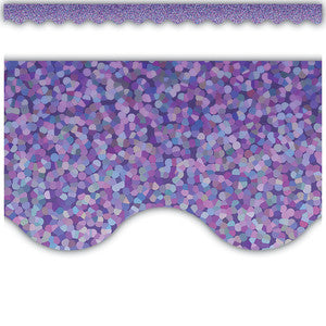 Purple Sparkle Scalloped Border Trim [TCR8793]