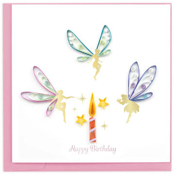 Quilled Birthday Fairies Greeting Card [BD0180]