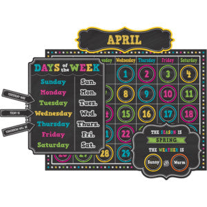 Chalkboard Brights Calendar Bulletin Board Display Set [TCR5615]