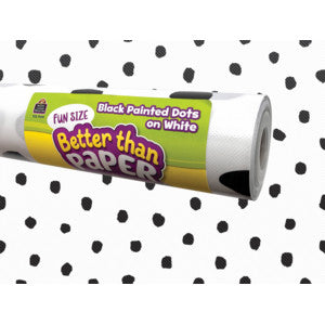 Fun Size Black Painted Dots on White Better Than Paper Bulletin Board Roll [TCR77419]