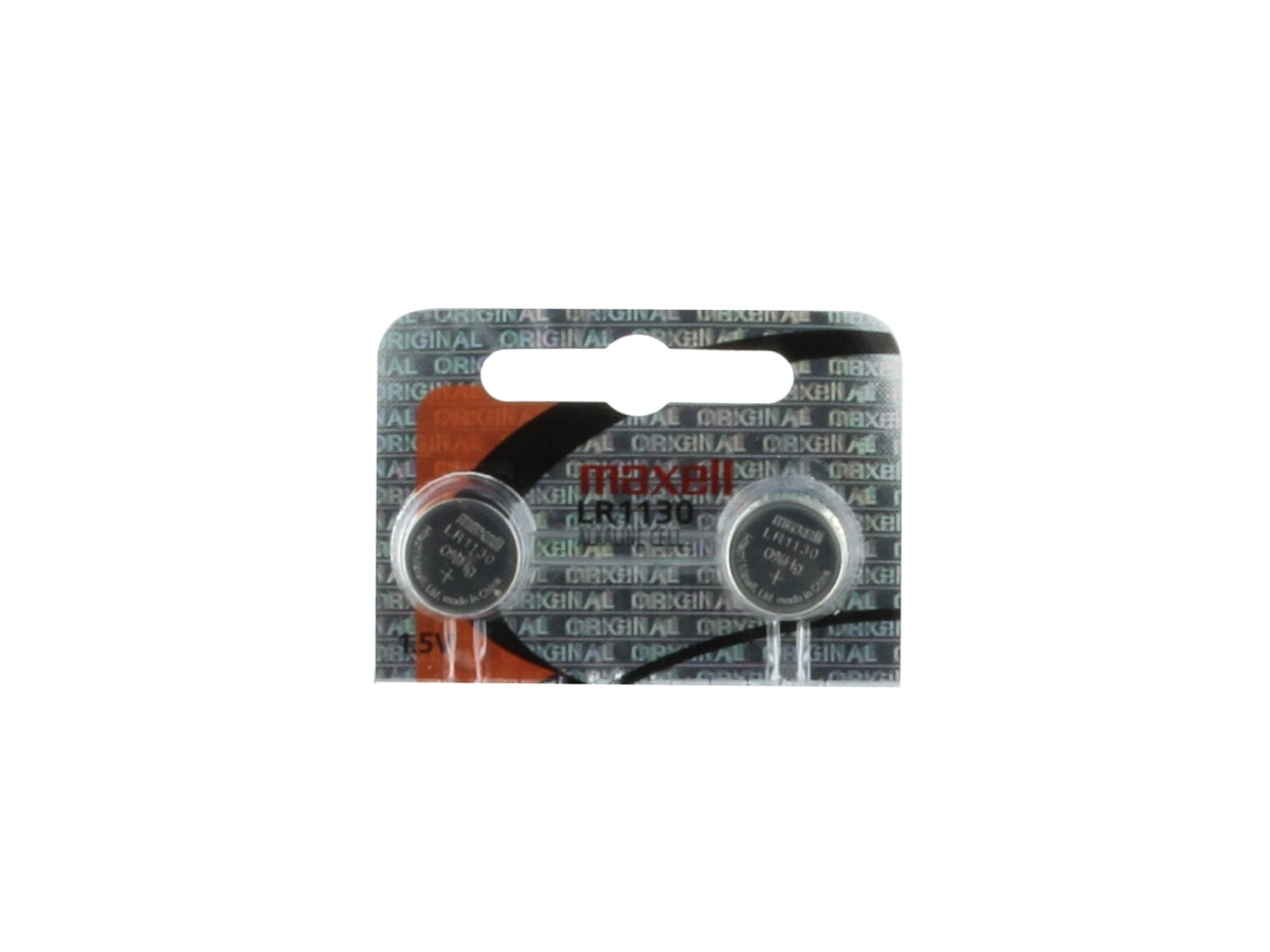 Maxell LR1130 1.5V Alkaline Coin Cell Battery (A76 76A AG13 L1154 G13 V13GA 357) - 1 Piece Tear Strip (Minimum Qty of 2)