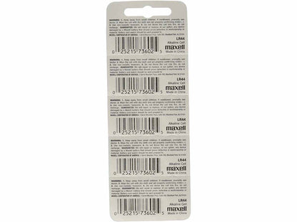 Maxell LR44 1.5V Alkaline Coin Cell Battery (A76 76A AG13 L1154 G13 V13GA 357) - Hologram Packaging - 1 Piece Tear Strip (Minimum Qty of 2 pieces)