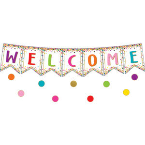 Confetti Pennants Welcome Bulletin Board Display [TCR3608]